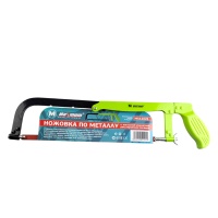 Ножовка по металлу 200-300 мм, с железной рукояткой, регулируемая посадка, зелено-желтая (2829)