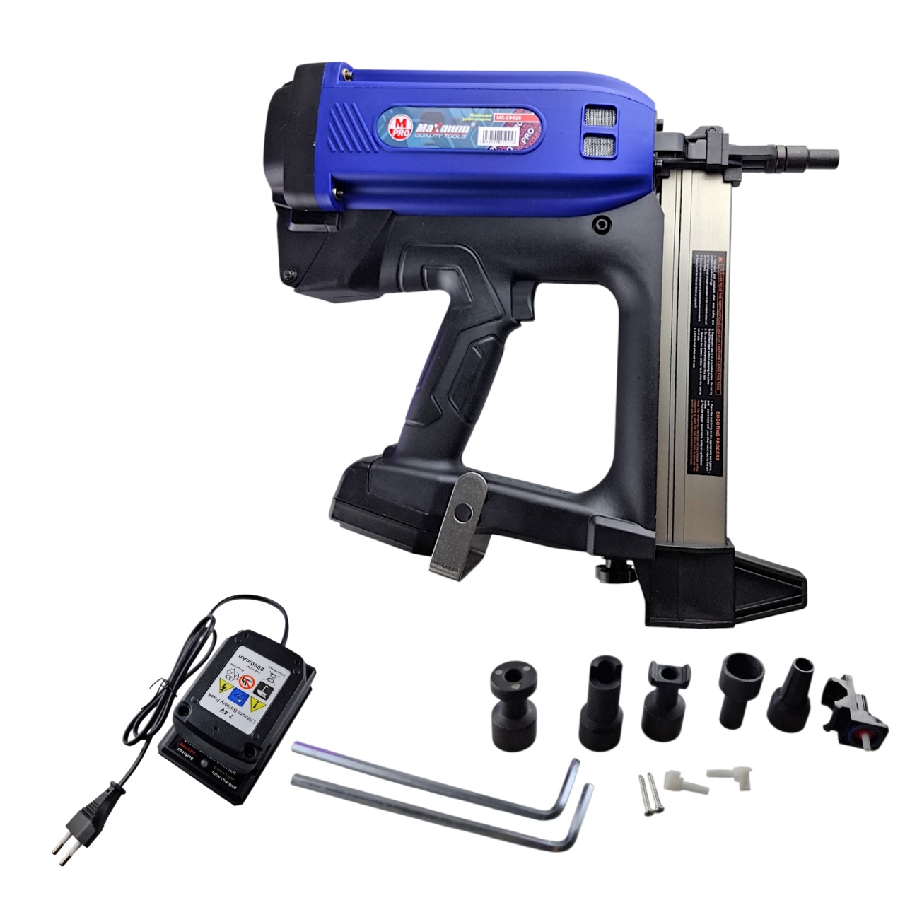 Гвоздезабивной газовый аккумуляторный нейлер,набор в кейсе, "Maximum" MX 19416 оптом