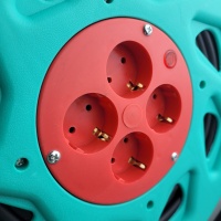 Удлинитель силовой на катушке 45 метров, синий (3067) оптом