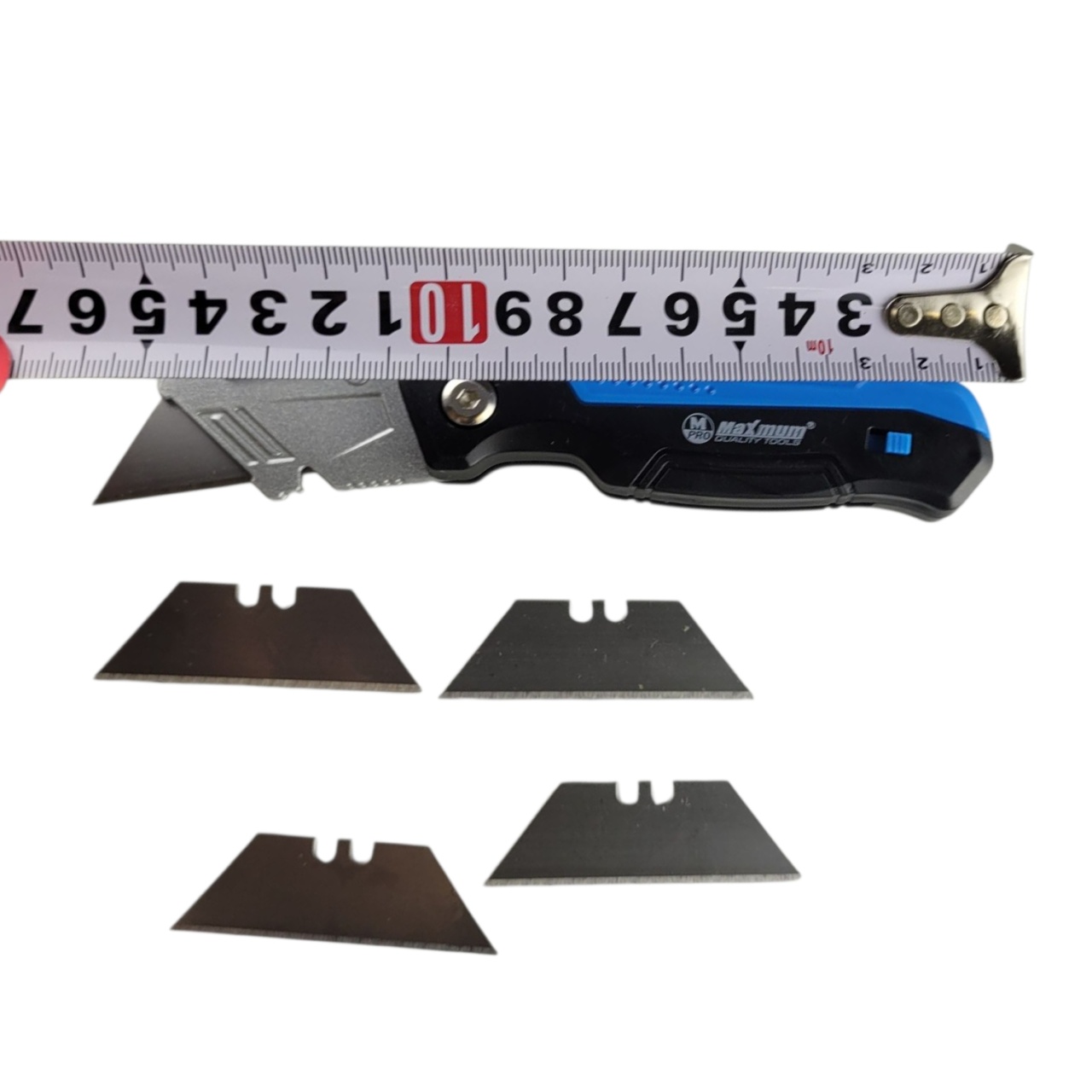 нож для гипсокартона складной, металлический, +5 трапецевидных лезвий sk5, "maximum" мх 09349 оптом