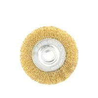 Щётка для УШМ 125 мм, латунированная, плоская, посадка 22,2 мм