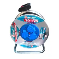 Удлинитель силовой на алюминиевой катушке 30 метров,3*2. 5мм², 2.5 кВт, 3 розетки, с влагозащитой и 