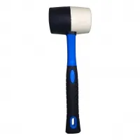 Киянка резиновая черно-белая с фиберглассовой рукояткой 1000 гр, "MAXIMUM" MX 08755