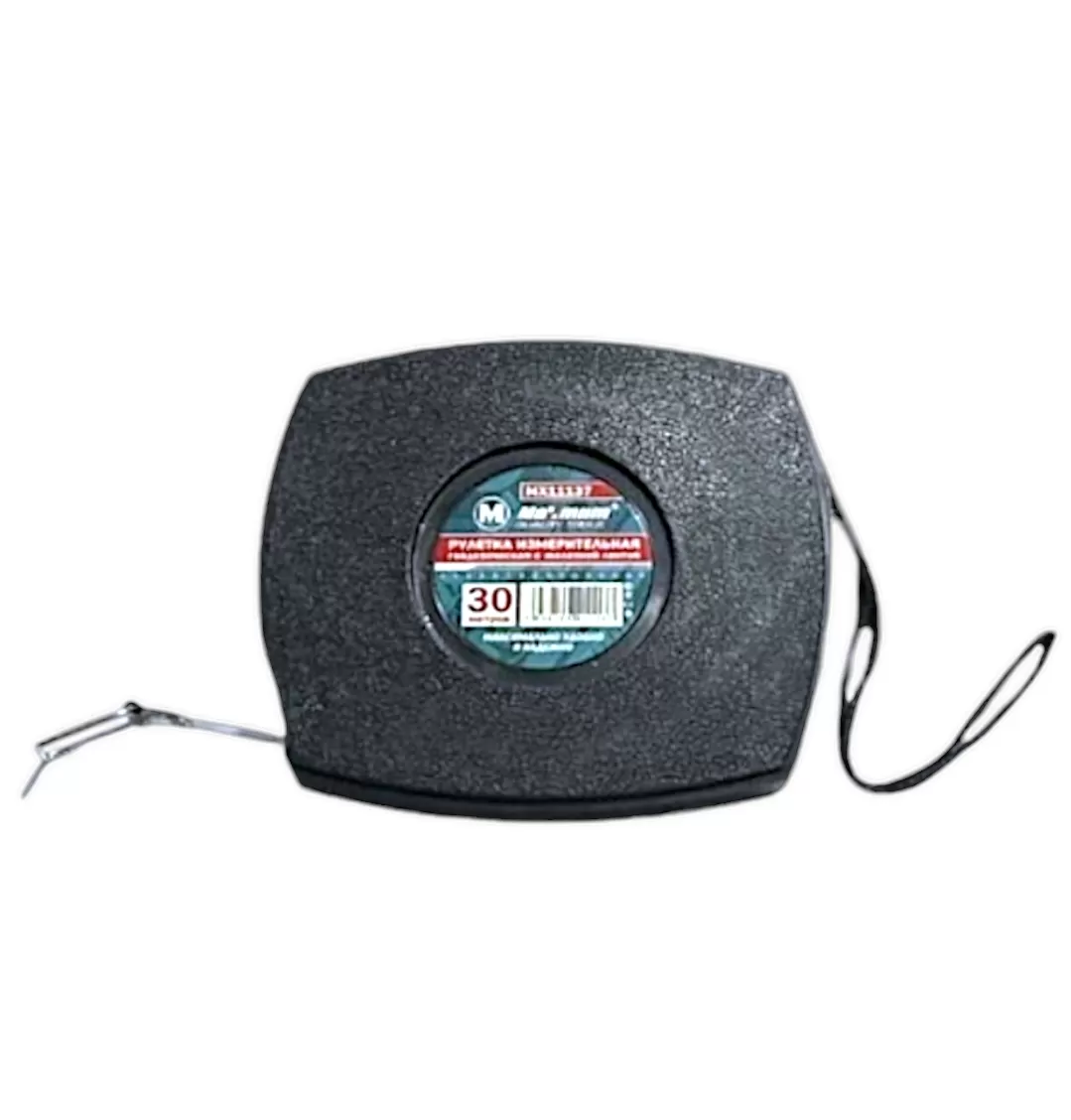 Рулетка измерительная  геодезическая черная с железной лентой, 30 м, "Maximum" MX 11137